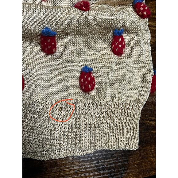 Vintage Patricia Roberts Sweater Womens Small Silk Wool Angora Strawberry Knit 8 - Picture 14 of 14